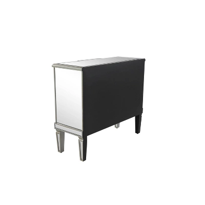 Glam Mirrored Rectangular Storage Cabinet Silver - Olivia & May - Image 3