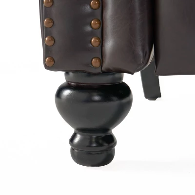 Walder Bonded Leather Press-Back Recliner Club Chair Brown - Christopher Knight Home - Image 5