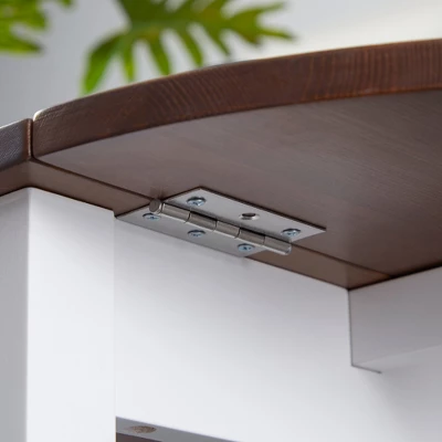 HOMCOM 55" Solid Wood Kitchen Table, Drop Leaf Tables For Small Spaces, Folding Dining Table, Brown - Image 4