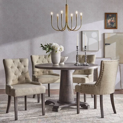 Ariane Round Dining Table Gray - Angelo:HOME - Image 3