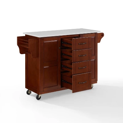 Eleanor Granite Top Kitchen Cart Mahogany - Crosley - Image 9