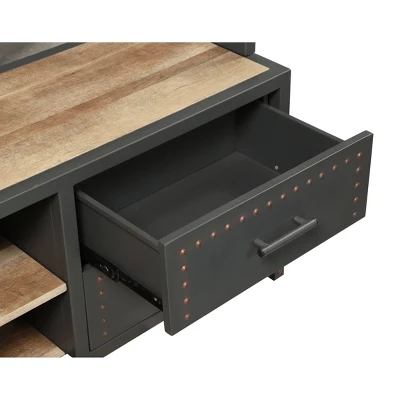 83" Actaki Bookshelf And Ladder Sandy Gray - Acme Furniture - Image 3