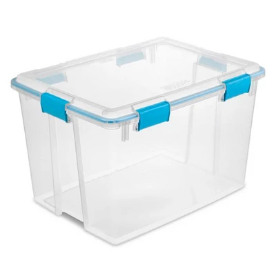 Sterilite 80 Quart Clear Plastic Stackable Storage Container Box Bin With Air Tight Gasket Seal Latching Lid Long Term Organizing Solution, 12 Pack - Image 2