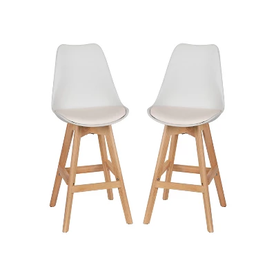 Flash Furniture Dana Set Of 2 Commercial Grade Modern Counter Stools With Cushioned Seat And Wooden Frame - Image 12