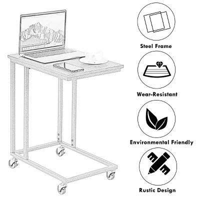 Costway Laptop Holder Sofa Side End MobileTable Multiple Stand Desk Notebook Beside Grey - Image 8
