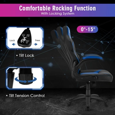 Costway High Back Gaming Chair Height Adjustable Swivel Computer Office Chair - Image 5