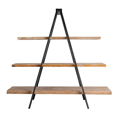 73" Ramsden Solid Wood And Iron Tripod Book Shelf Brown/Black - A&B Home - Image 2