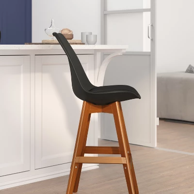 Flash Furniture Dana Set Of 2 Commercial Grade Modern Counter Stools With Cushioned Seat And Wooden Frame - Image 4