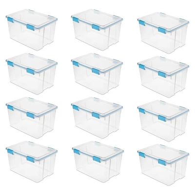 Sterilite 54 Quart Clear Plastic Stackable Storage Container Box Bin With Air Tight Gasket Seal Latching Lid Long Term Organizing Solution - Image 7