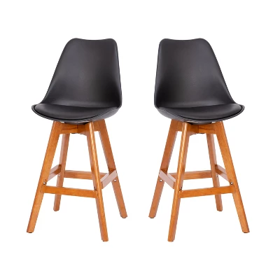 Flash Furniture Dana Set Of 2 Commercial Grade Modern Counter Stools With Cushioned Seat And Wooden Frame - Image 11