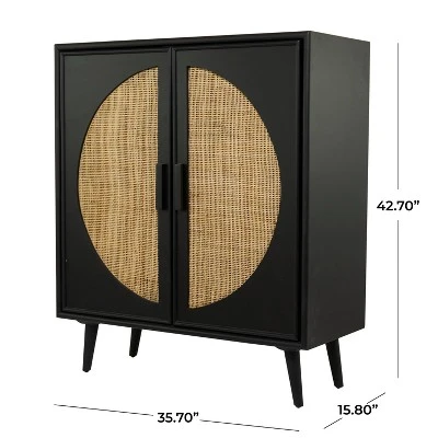 Bohemian Wood Cabinet Black - Olivia & May - Image 8
