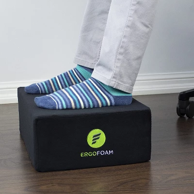 ErgoFoam XL Foot Rest For Stools And High Chairs - Adjustable Foot Rest For Added Height - Extra Large Premium Velvet Soft Foam Footrest - Image 4