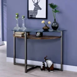 Regivea Open Shelf Sofa Table Black Chrome - MiBasics