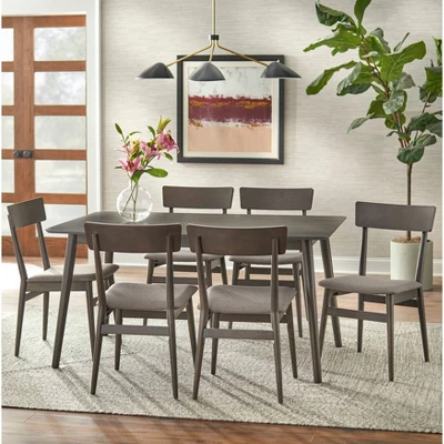 7Pc Newington Dining Set Charcoal Gray - Lifestorey