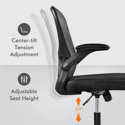 Yaheetech Ergonomic Adjustable Office Chair Mesh Chair With Flip-Up Armrests - Image 3