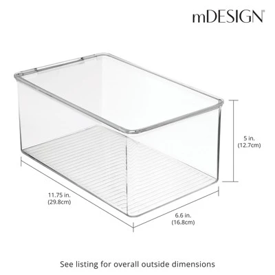 MDesign Stackable Bathroom Storage Bin Box With Lid - Image 2