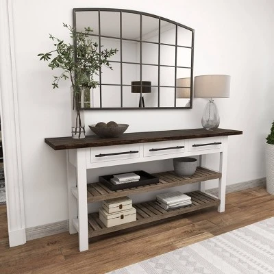 Farmhouse Wood Rectangle Console Table White - Olivia & May - Image 10