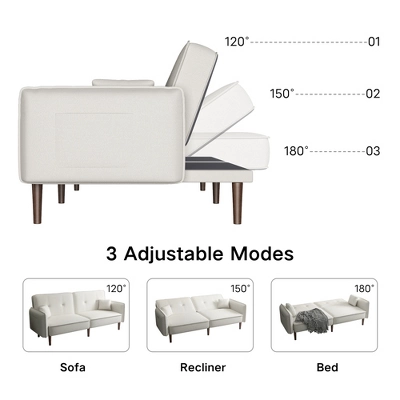 Convertible Futon Sofa Bed With Wooden Legs - ModernLuxe - Image 4