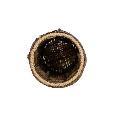 Woven Wine Bottle Holder Seagrass & Metal By Foreside Home & Garden - Image 4