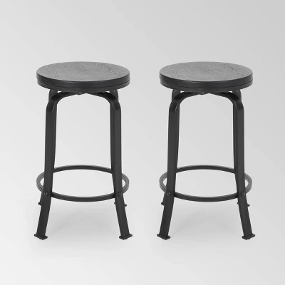 Set Of 2 Skyla Modern Industrial Swivel Counter Height Barstool - Christopher Knight Home - Image 6