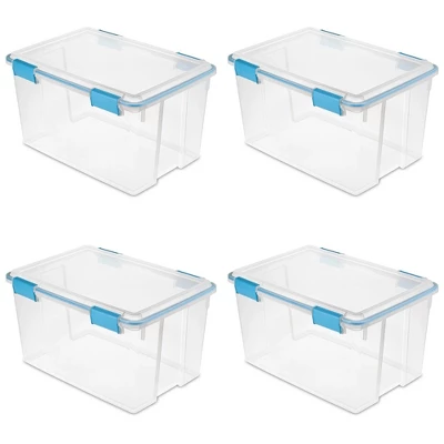 Sterilite 54 Quart Clear Plastic Stackable Storage Container Box Bin With Air Tight Gasket Seal Latching Lid Long Term Organizing Solution - Image 5