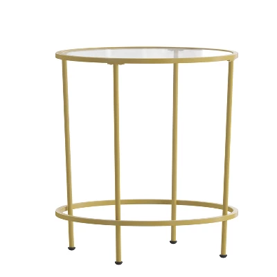 Merrick Lane End Table With Round Frame And Vertical Legs - Image 9