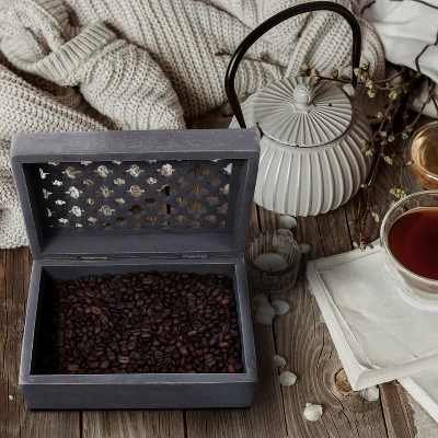 Mela Artisans Decorative Wooden Box With Hinged Lid In Trellis Design - Image 3