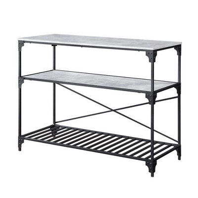 47" Jakob Kitchen Island Black/Concrete Finish - Acme Furniture - Image 2