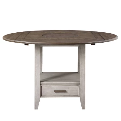 5pc Abacus Drop Leaf Counter Height Dining Set Alabaster/Honey - Steve Silver Co. - Image 6