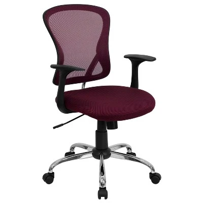 Flash Furniture Mid-Back Mesh Swivel Task Office Chair With Chrome Base And Arms - Image 10