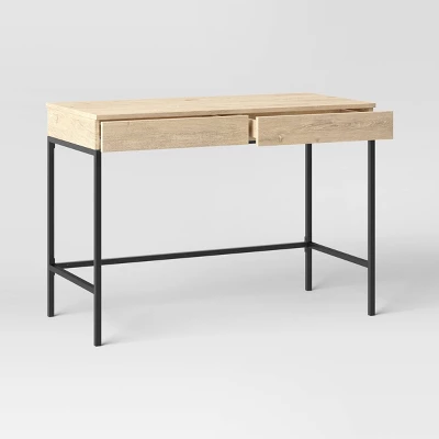 Loring Wood Writing Desk With Drawers And Charging Station - Threshold⢠- Image 2