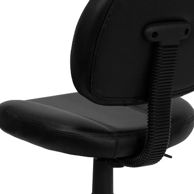Emma And Oliver Mid-Back Black LeatherSoft Ergonomic Task Office Chair - Back Depth Adjustment - Image 5