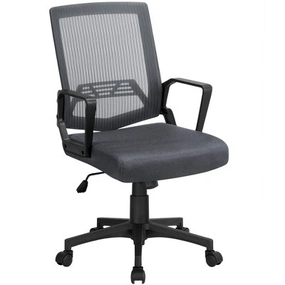 Yaheetech Adjustable Mid-Back Office Chair Computer Chair With Wheels - Image 7