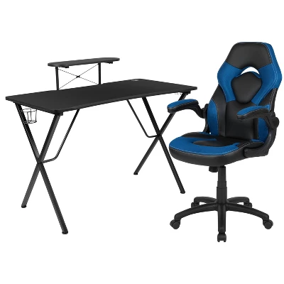 Flash Furniture Gaming Desk And Racing Chair Set With Cup Holder, Headphone Hook, And Monitor/Smartphone Stand - Image 13