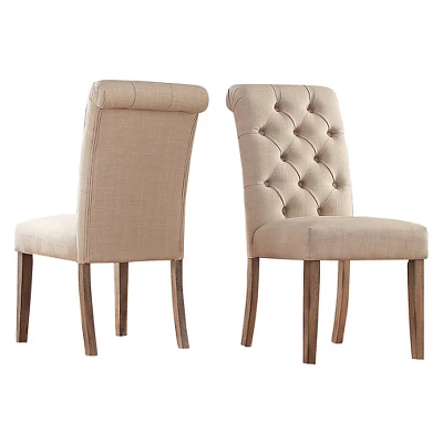 Set Of 2 Gramercy Button Tufted Dining Chair Wood - Inspire Q