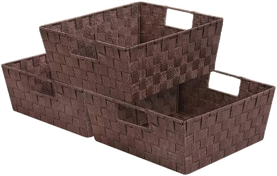 Sorbus Woven Basket Set With Built-in Carry Handles - Image 7