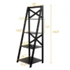2 Pcs 4-Tier Ladder Shelf Bookshelf Bookcase Storage Display Leaning Home Office