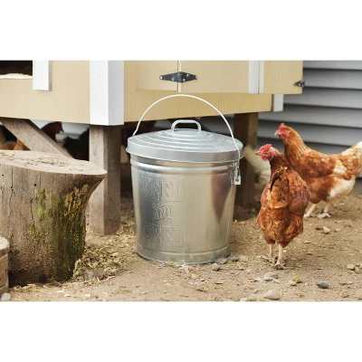 Behrens 6gal Embossed "Feed & Seed" Galvanized Steel Locking Lid Storage Can Silver - Image 4