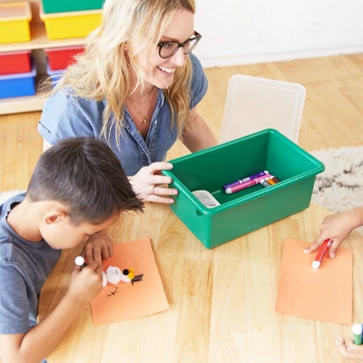 ECR4Kids Cubby Storage Bin With Non-Snap Lid, Plastic Conatiner, 10-Pack - Image 4