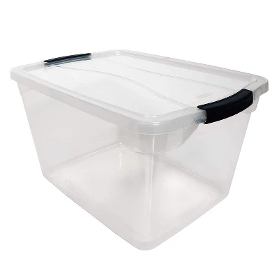 Rubbermaid Cleverstore Home Office Organization (6) 30 Qt & (12) 6 Qt Latching Stackable Plastic Storage Tote Container With Lid , Clear - Image 2