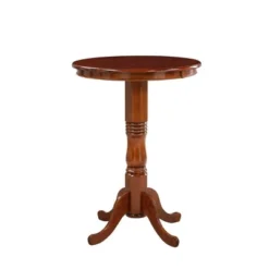 Round Pedestal Bar Height Table Wood/Cherry - Boraam