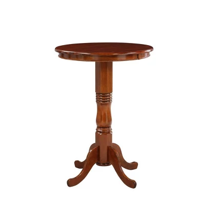 Round Pedestal Bar Height Table Wood/Cherry - Boraam