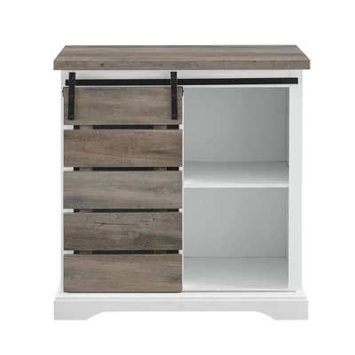 Tertia Modern Transitional Accent Cabinet With Sliding Plank Door - Saracina Home - Image 2