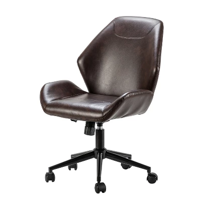 Juli Mid-Back Vegan Leather Office Task Chair With Adjustable Height Home Task Chair | Karat Home - Image 15