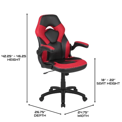 BlackArc Alpha Bundle With Gaming Desk And Chair: Black & Red High Back Chair With Arms; Red & Black Desk With Headphone Hook/Cupholder - Image 6