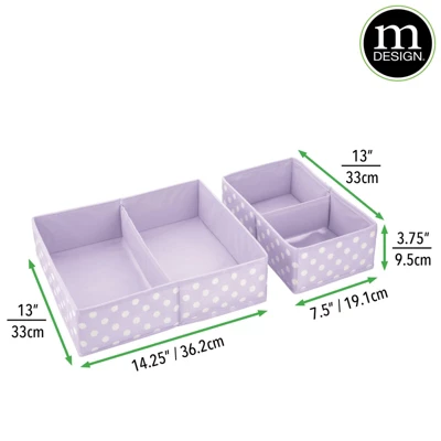 MDesign Fabric Dresser Drawer Storage Organizers, Set Of 8 - Image 3