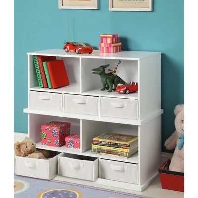 Badger Basket Stackable Shelf Storage Cubby With Three Baskets - Image 2