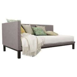 DHP Twin Mid Century Modern Upholstered Daybed Gray - Dorel Home Products