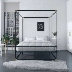 Celeste Canopy Metal Bed - Cosmoliving By Cosmopolitan
