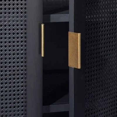 66" East Bluff Woven Cabinet Black - Threshold⢠Designed With Studio McGee - Image 3